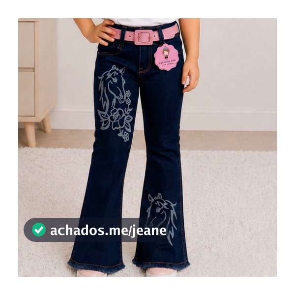 Calça jeans infantil Flare cowtry boiadeira boiaderinha premium cavalo