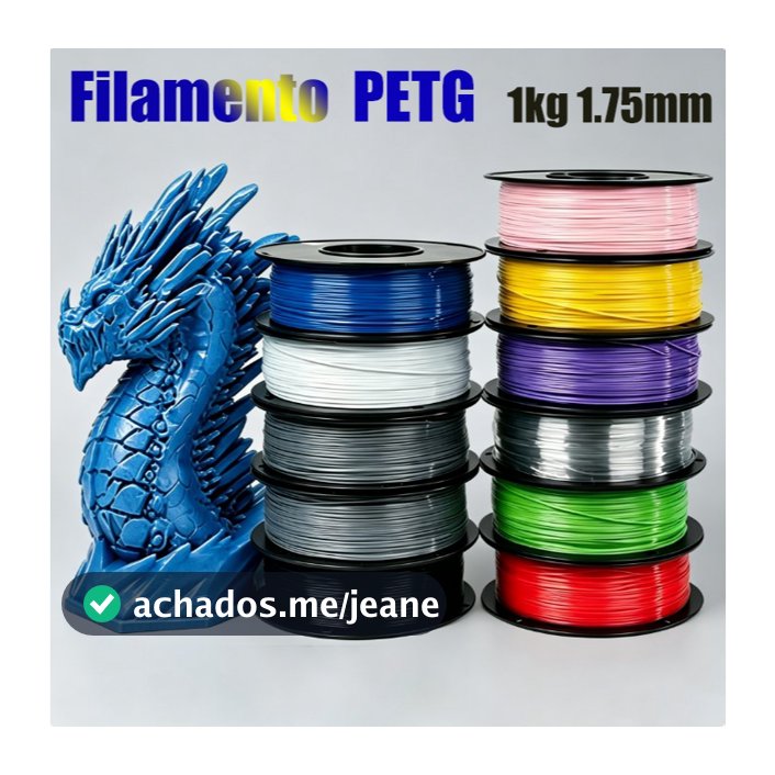 Filamento PETG 1Kg 1.75mm Premium Alta Resistência Impressora 3D Várias Cores