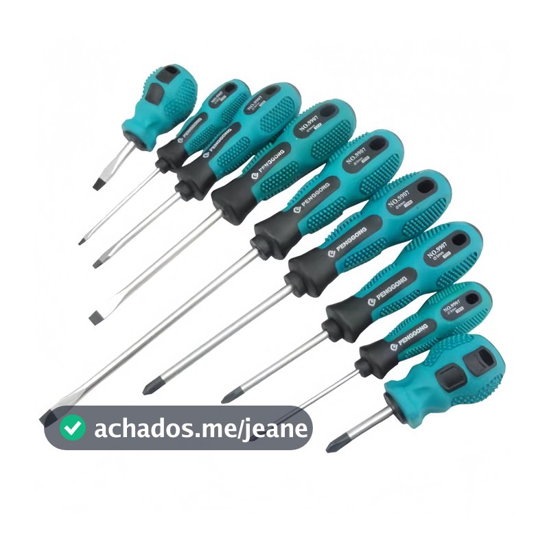 Jogo Chaves de Fenda e Phillips  De Chave Profissional Magnética