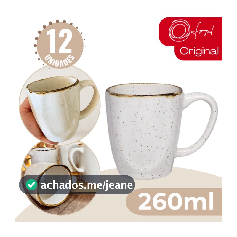 Jogo 12 Canecas Café Chá Ryo Maresia 260ml Oxford Porcelanas