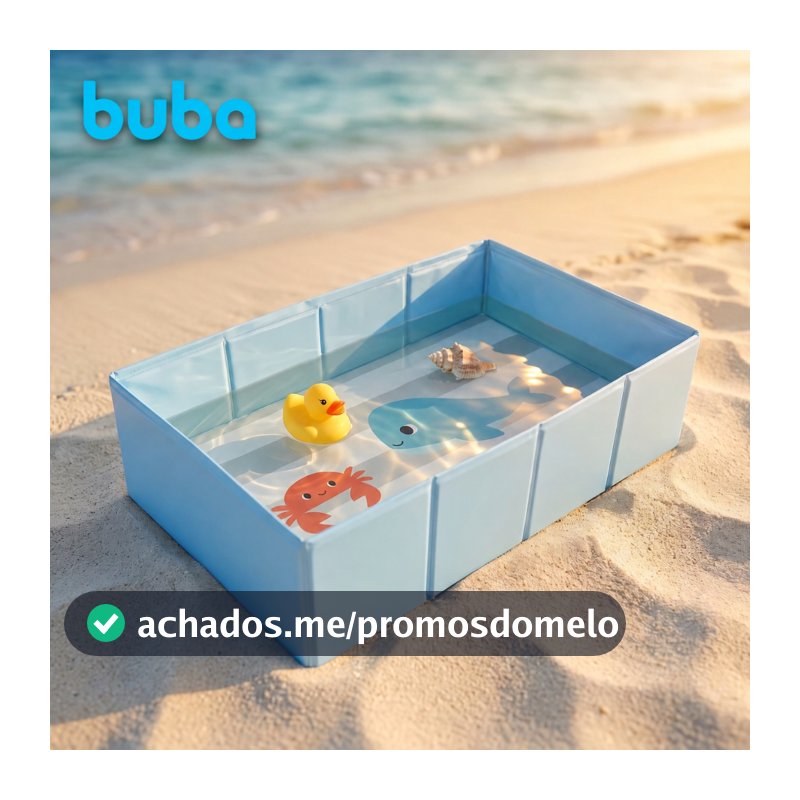 Banheira Infantil Bebê Dobrável Portátil Leve Compacta Buba Splash Azul Fácil Guardar Praia Piscina Viagem Casa
