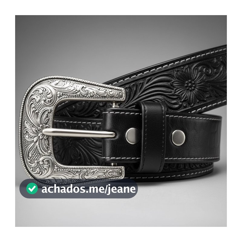 Cinto De Couro Legítimo Entalhado Com Desenho Floral Country Masculino E Feminino Costura Reforçada