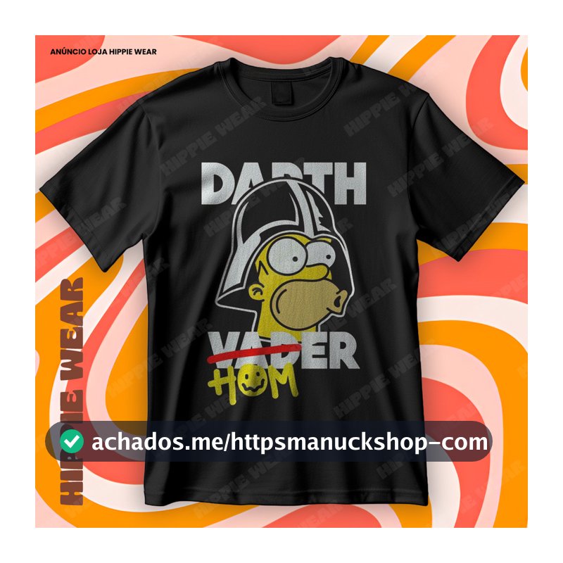 Camiseta Darth Vader Homer Simpson Darth Hom Paródia Star Wars Blusa Camisa 100% Algodão
