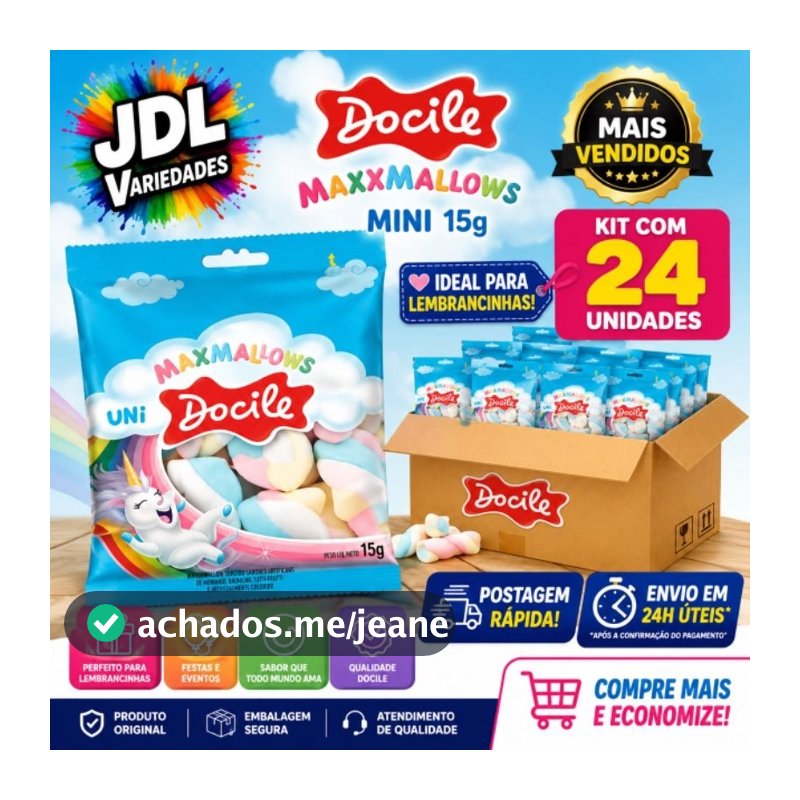 marshmallow 15g docile cx c/24uni,ou 30uni para lembrancinhas