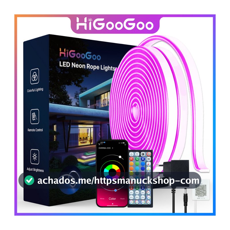 HiGooGoo 30/20Metros Néon De Tira Led RGB APP Controle Remoto IP65 Luz Flexível À Prova D'água Com Fonte Carnaval Natal