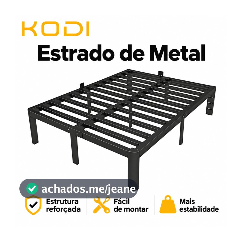 Estrado de Metal para Cama solteiro  Casal Colchão Cama Box Fácil Montar Ripas Aço Suporta 400kg