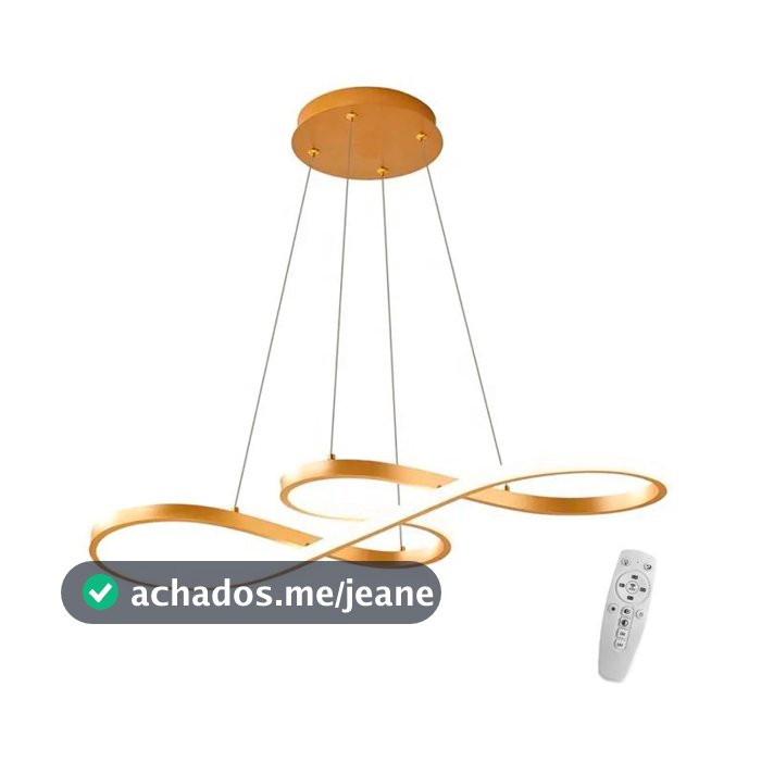 Lustre Led Pendente Infinito Luxo Design Moderno Bivolt 45w Brinovar