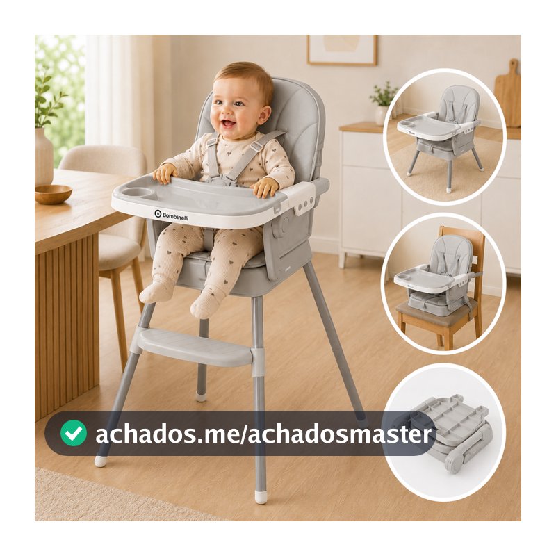 Cadeira De Alimentação Infantil Acolchoada 3 Em 1 Portátil