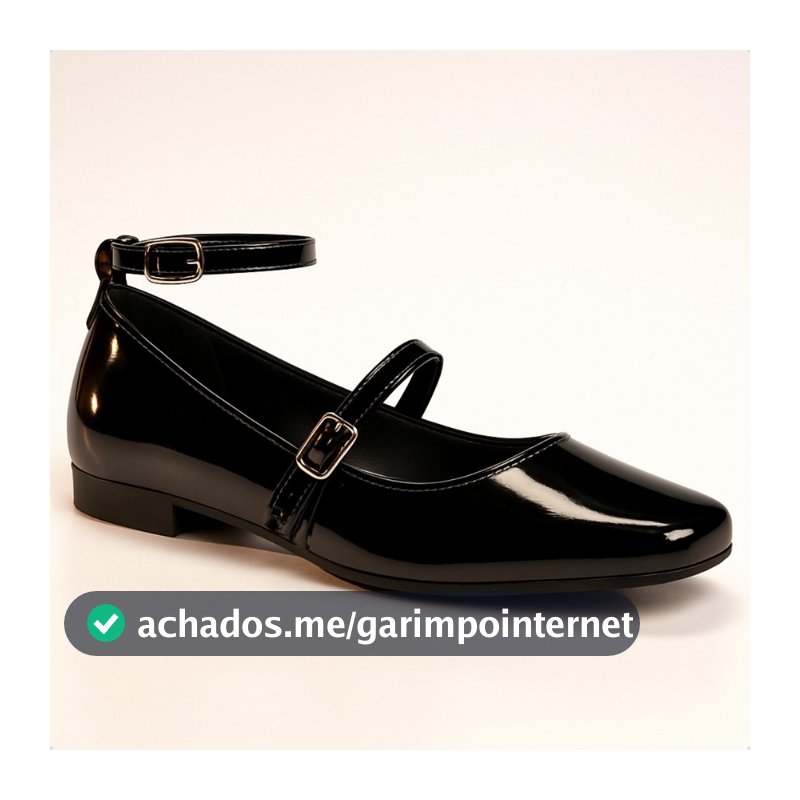 Sapatilha Feminina Boneca Bico Quadrado Bailarina Mary Jane Elegante Moda Confort