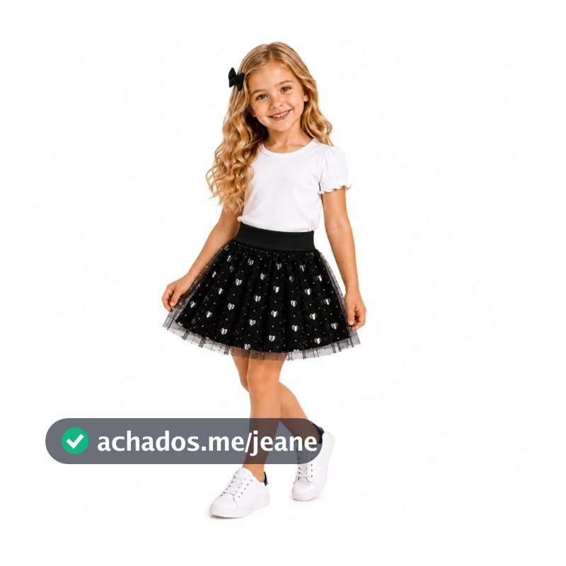 Saia Estilo Tutu Menina Infantil Verão Cotton Confortável