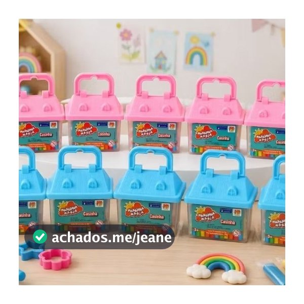 Kit 10 Maletinhas Casinha Massinha de Modelar 160 Peças 14 Massinhas por Casinha Lembrancinha Festa Aniversário