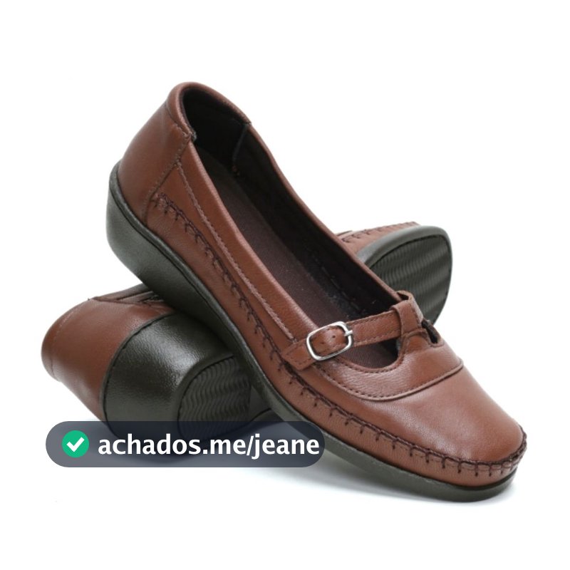 Sapatilha Feminino Em Couro Linha Conforto Ortopédico Salto Baixo.