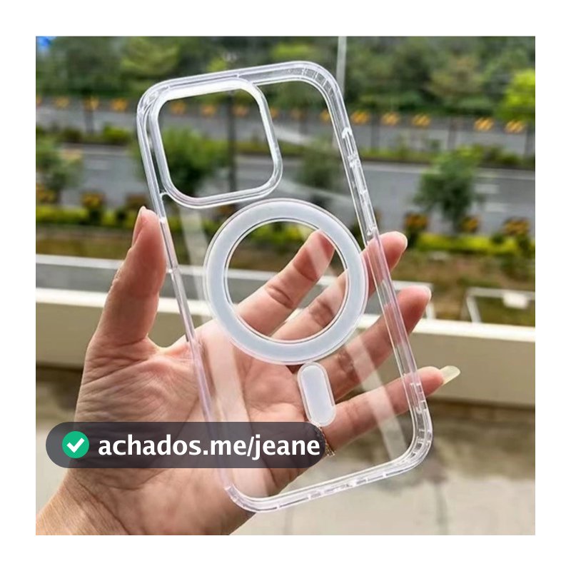 Capa Capinha Para Carregador Sem Fio Transparente Compativel com IPhone 11 12 13 14 15 16 17 Pro / Pro Max