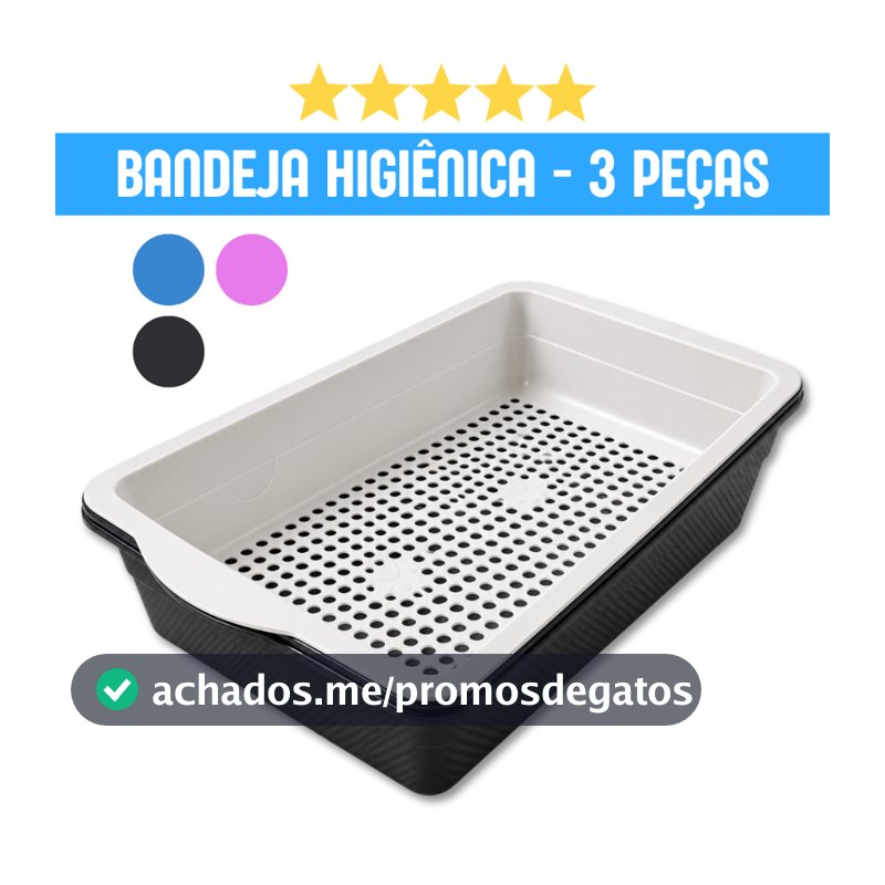 Caixa de Areia Sanitária para Gatos com Peneira | Banheira Higiênica Furba 3 Peças Bandeja Pet