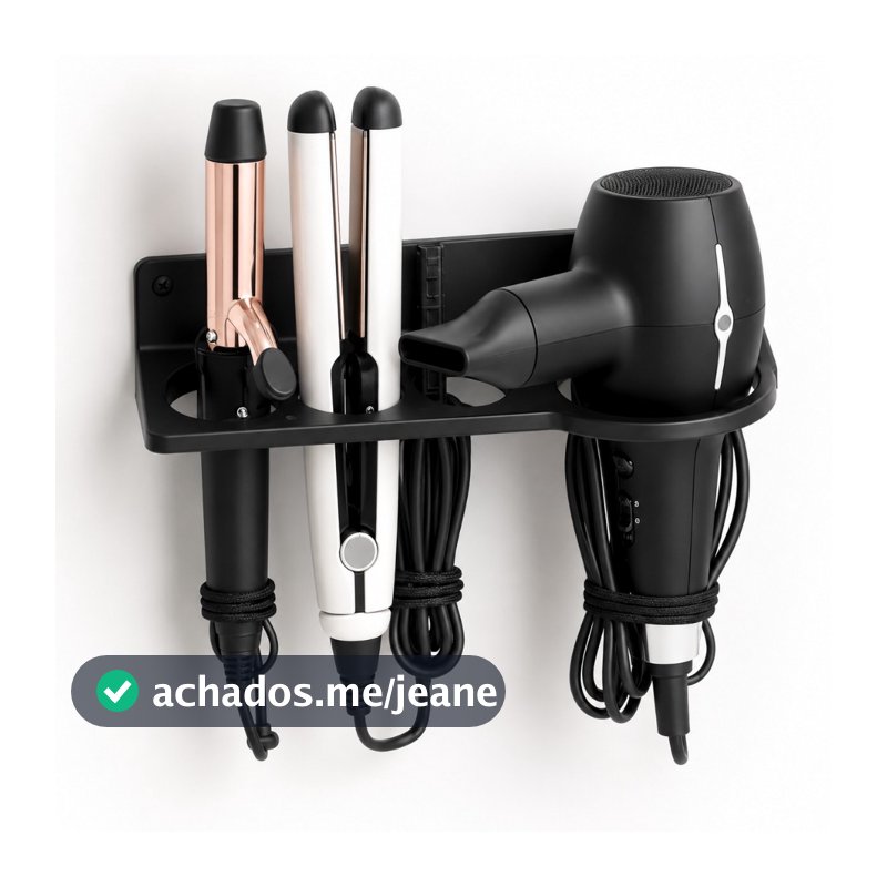 Suporte De Parede Multifuncional Chapinha Babyliss Secador De Cabelo Organizador De Salão Banheiro