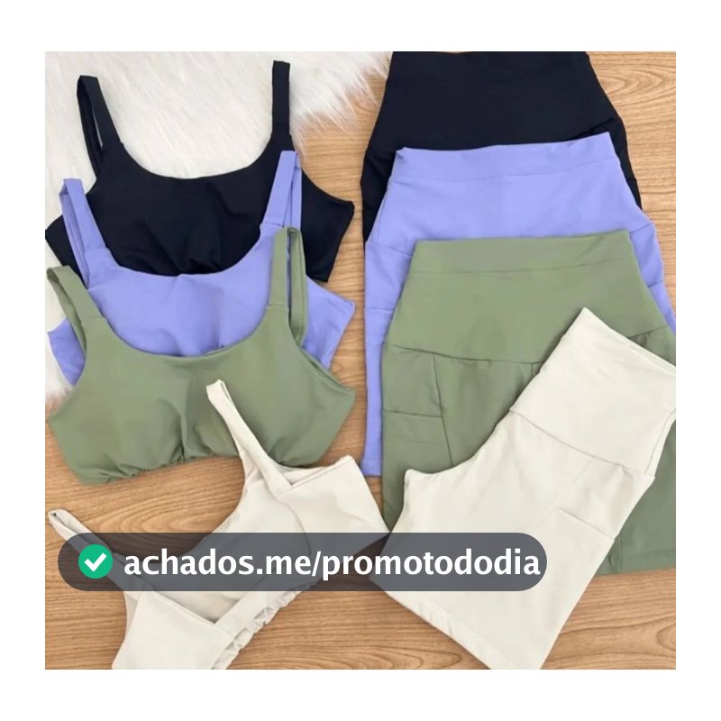 Conjunto fitness Academia Feminino Poliamida Premium Moda com Sustentação Cos duplo alto com bolso