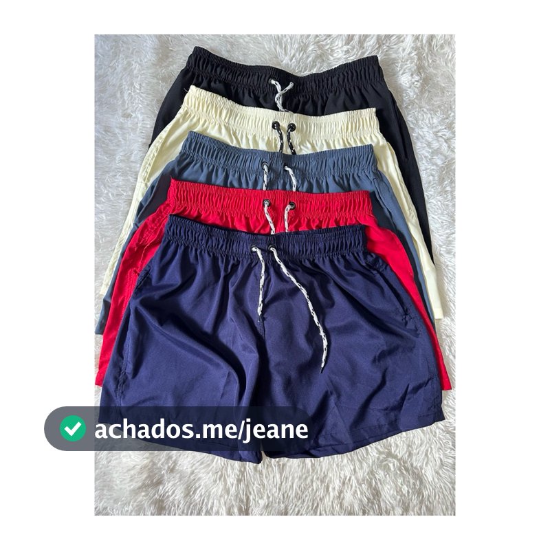 Short Masculino Tactel com Bolso e Cordão Moda Verão Academia Praia piscina