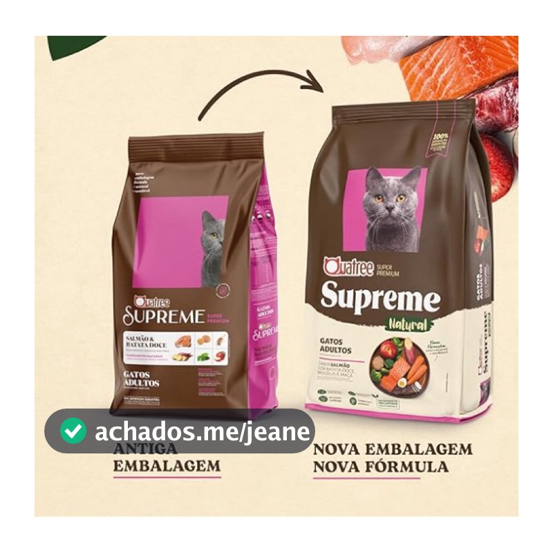 Ração Quatree Supreme Natural Gatos Adultos 1kg | Super Premium | ForzaPet Distribuidora