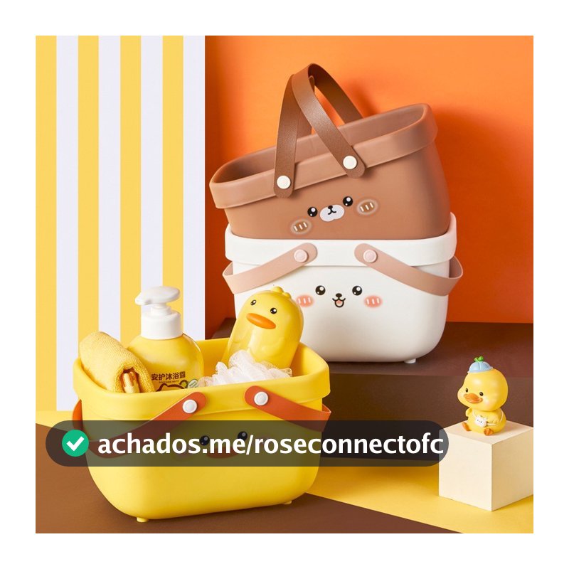 Cesto Multifuncional Decorado Perfeito Para Itens de Banho