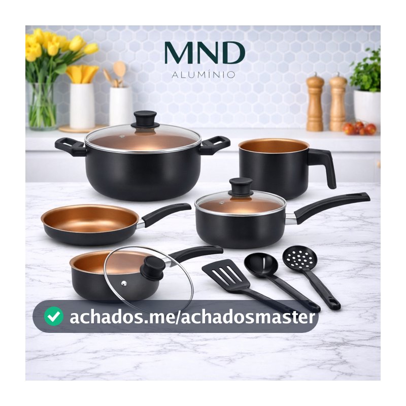 Jogo De Panela Antiaderente 8 peças Kit Conjunto Caçarola Teflon Tampa de Vidro
