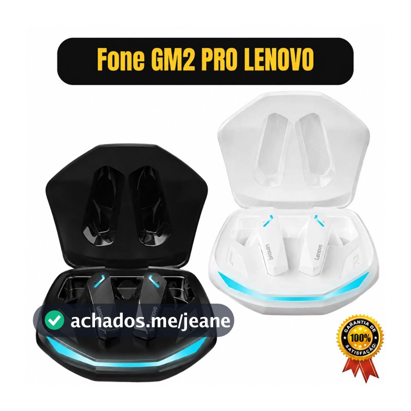 Fone de Ouvido Bluetooth Lenovo Thinkplus GM2 Pro Gamer com Microfone Integrado de Alta Performance