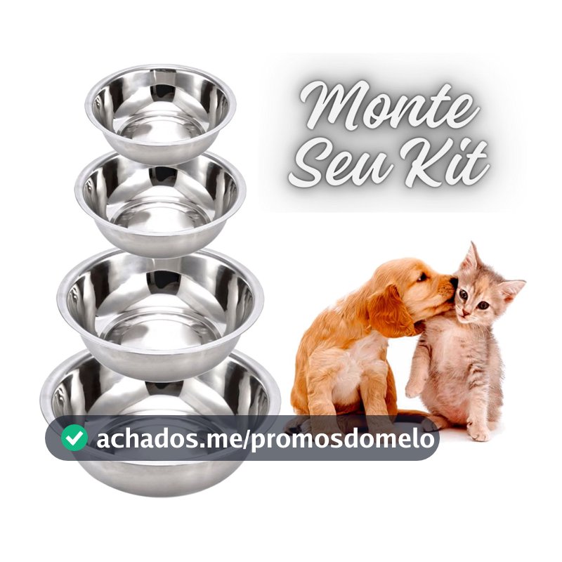 Vasilha Comedouro pote tigela inox para cães e gatos pet cachorro