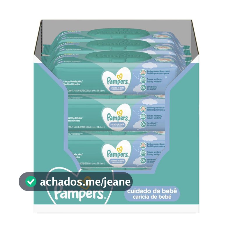 Lenços Umedecidos Pampers Carícia de Bebê com 576 unidades