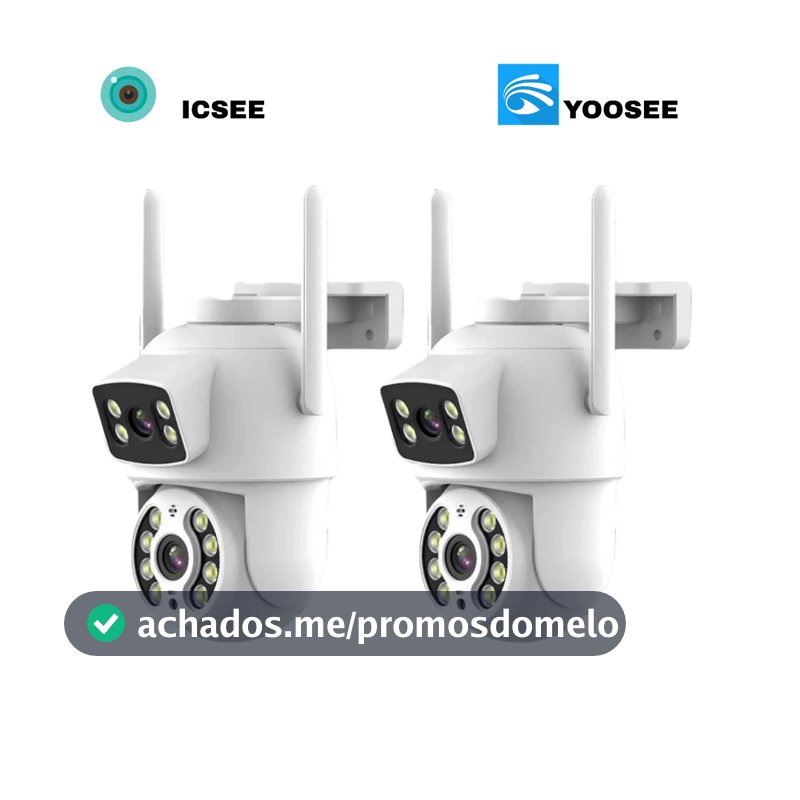 Câmera De Segurança Lente Dupla IP66 Wi-Fi 360° Sensor Movimento Visão Noturna ICSEE/YOOSEE