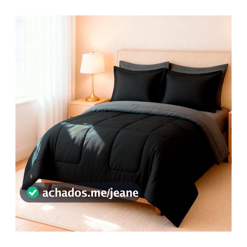 Jogo de Cama Edredom Cobertor Casal Queen 06 Peças Dupla Face Super Macio Premium Casa Dona