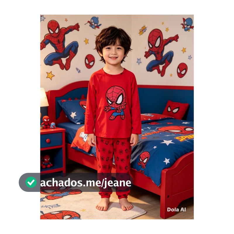 Pijama Infantil Manga Longa Personagem Inverno Quentinho Confortável
