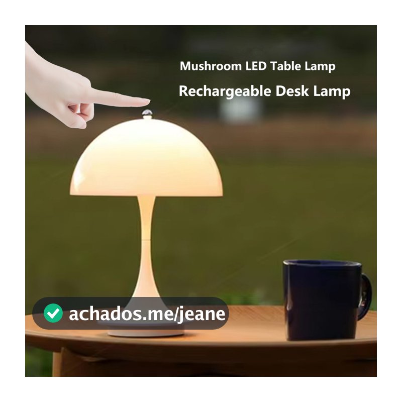 Cogumelo LED Candeeiro De Mesa Recarregável Touch Night Light Para Cabeceira Hotel Café Decoração