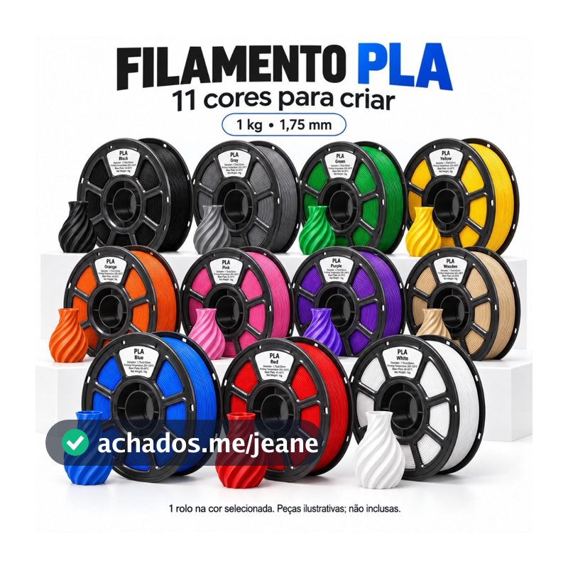 Filamento PLA 1.75mm ±0.02mm 1kg para impressora 3D, bobina de alta precisão, temperatura 200-230°C