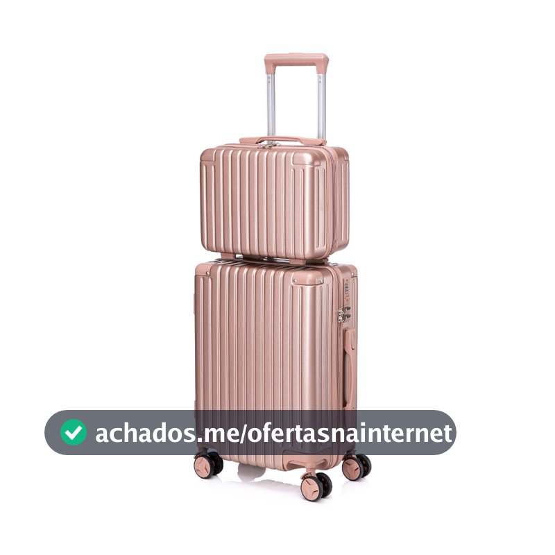 Conjunto Mala De Viagem 10KG E Frasqueira Cadeado TSA Roda Dupla 360° ATP93-2