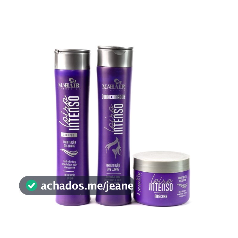 Kit Capilar Shampoo Condicionador e Máscara Capilar Loiro Intenso Matizador Mahair Promoção!