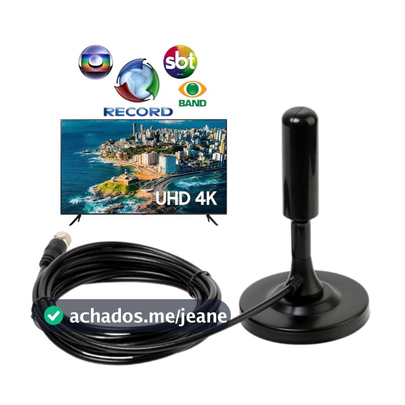 Antena Digital 4K Full HDTV para Uso Interno  Externo com Cabo Grande