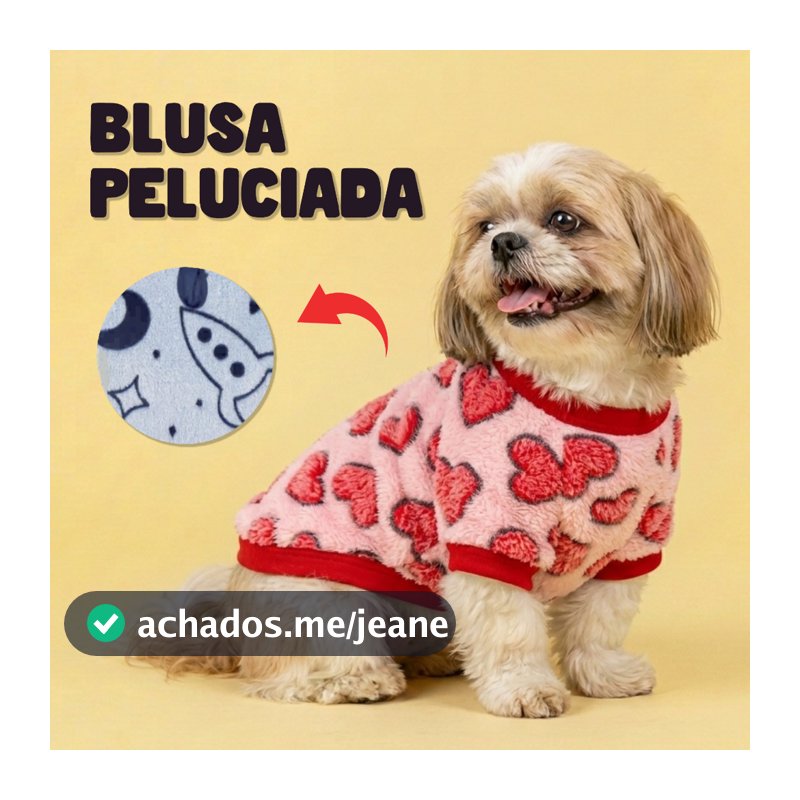 Roupa Pet Blusa Peluciada De Inverno Com Estampas Divertidas Para Cachorro e Gato | Mel & Bob