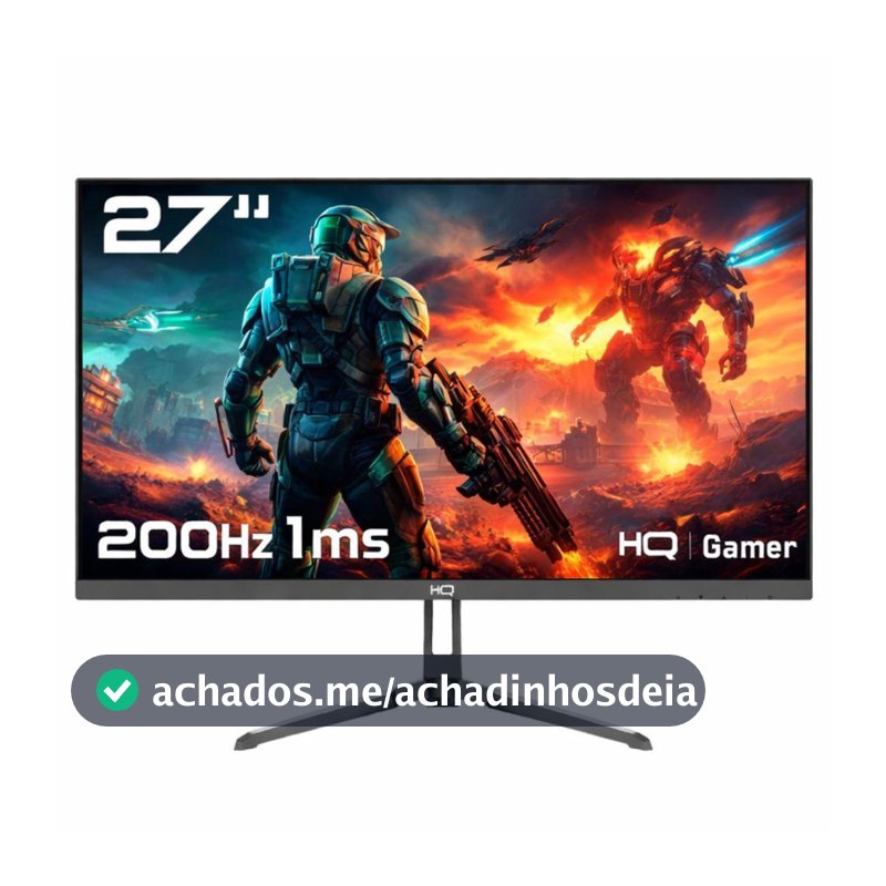 Monitor Gamer HQ Ultra 27” IPS 200Hz, 1ms, Full HD, FreeSync, HDMI + DisplayPort, Frameless HQ27IP200