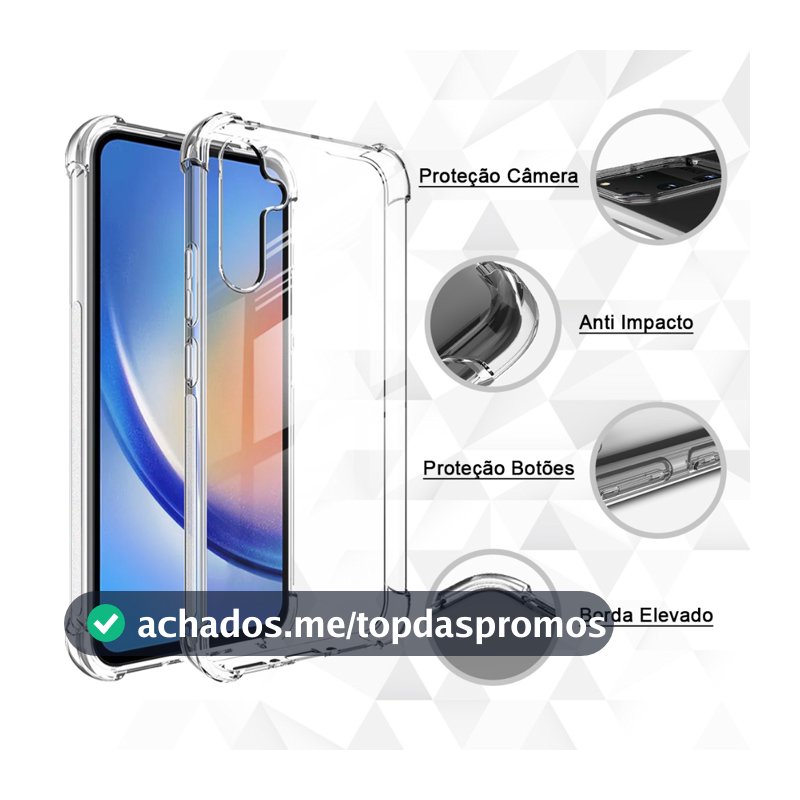 Capa Capinha Anti Impacto Para Todos Samsung Galaxy A17 A07 A56 A36 A26 A16 A06 A55 A35 A25 A15 A05 A05s A54 A34