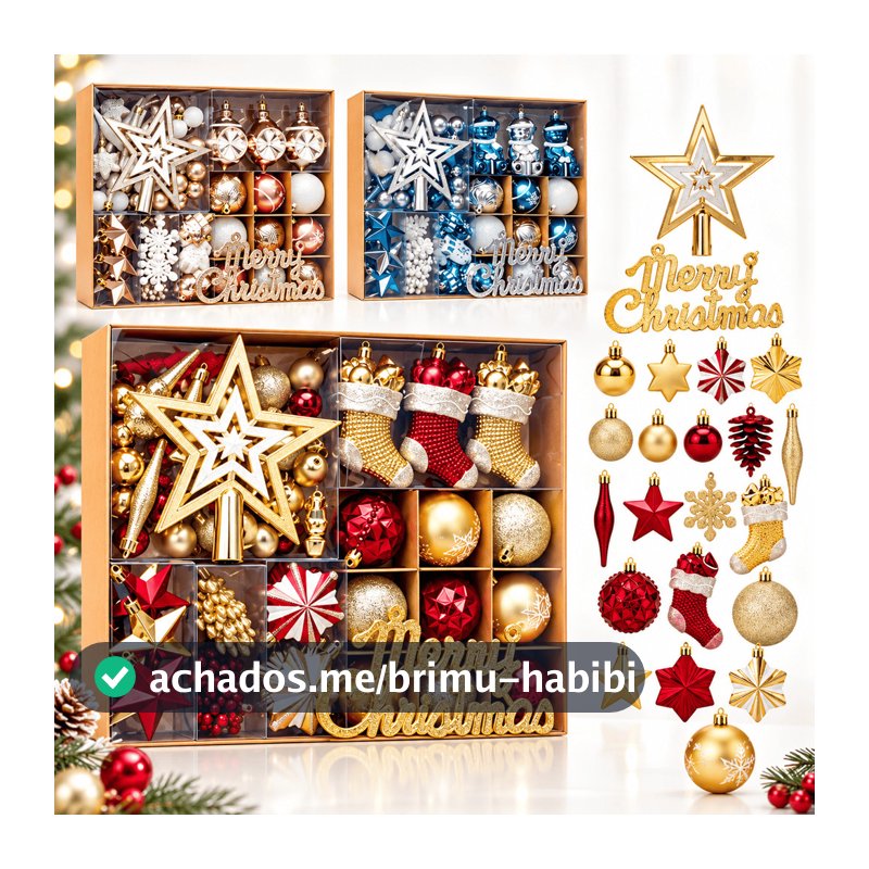 Kit 70 Bolas decoração de natal árvore pendente bolinhas enfeites natalinos casa pisca pisca led