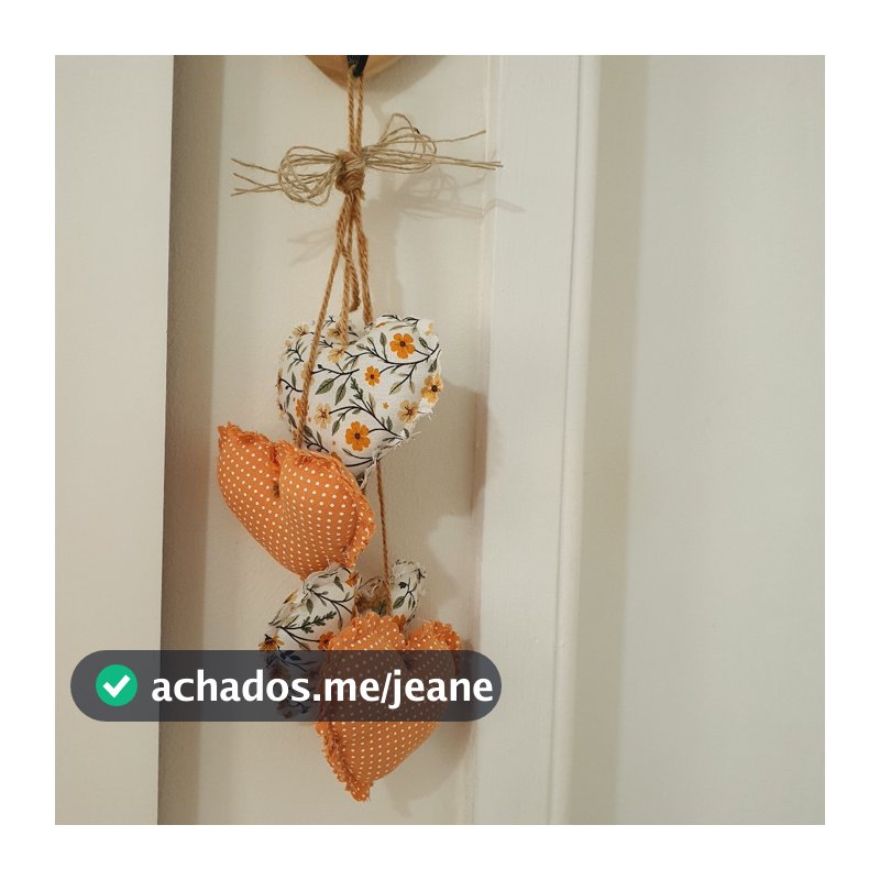 Penca de Coraçoes Varias Cores Enfeite de Parede Porta Decoraçao Farm House