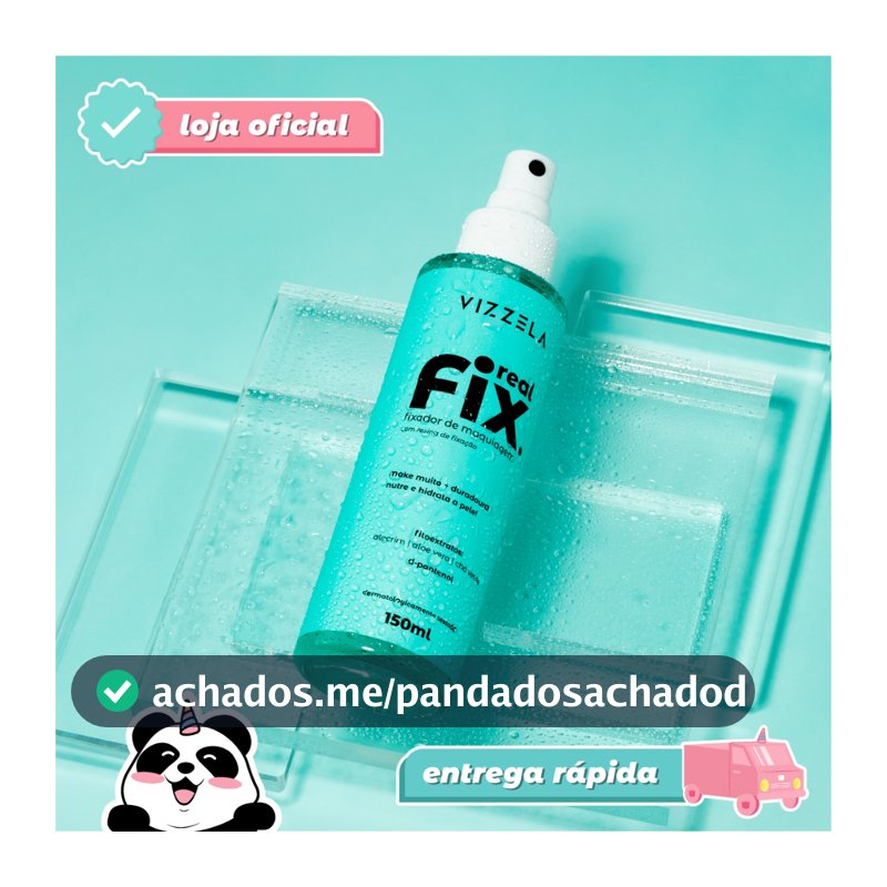 Fixador De Maquiagem Real Fix Spray Longa Duração Acabamento Natural Vegano Original 150ml Vizzela