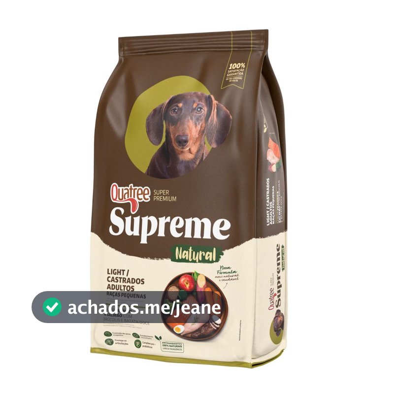 Ração Quatree Supreme Cães Castrados Light Raças Pequenas Frango 10kg