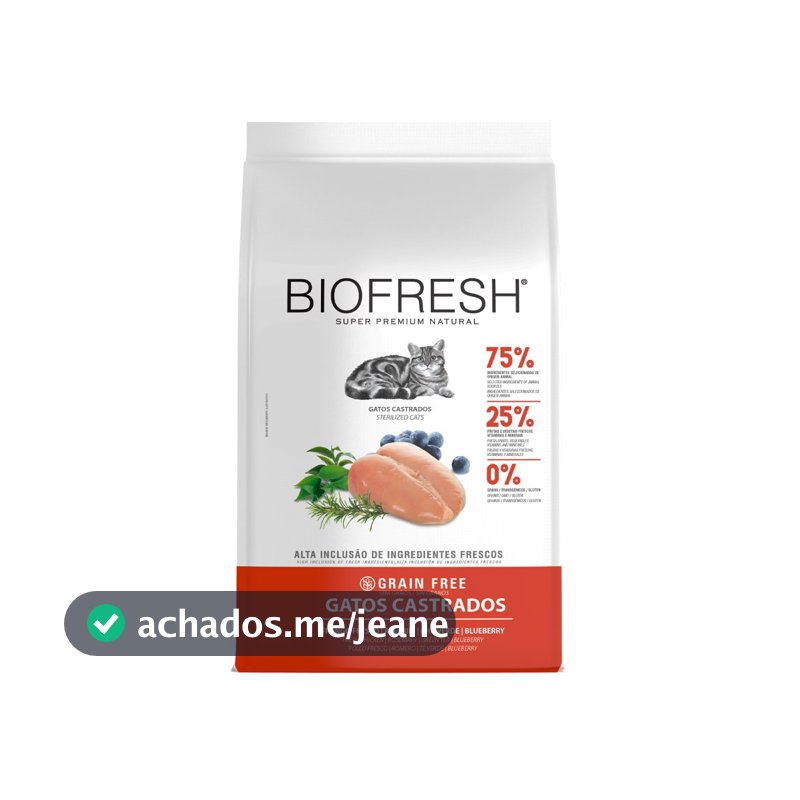 Ração Biofresh Gatos Castrados Sabor Frango 7,5kg