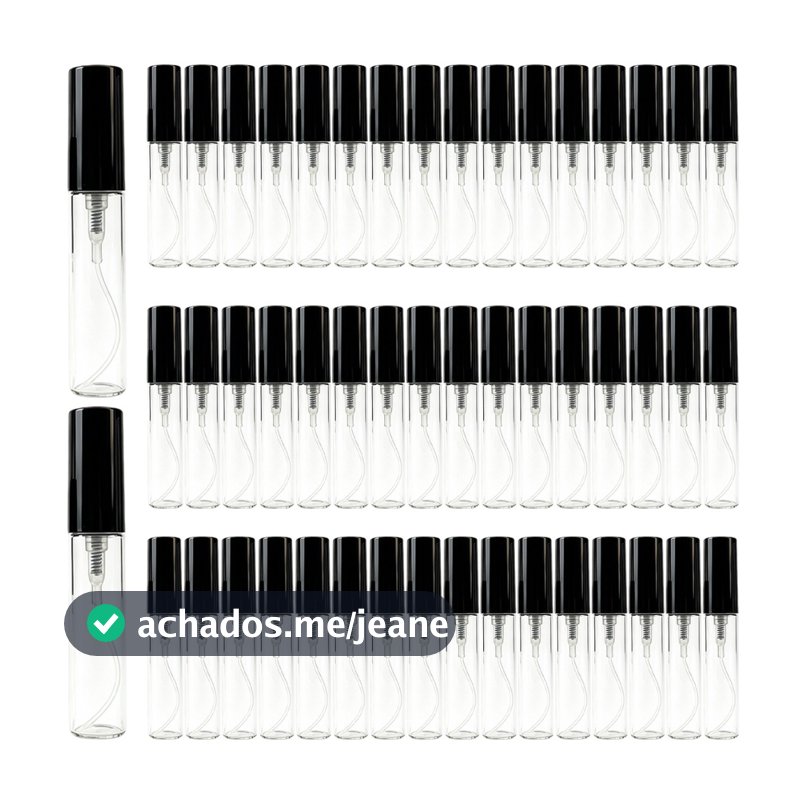Kit 50 Frasco Vidro Decant  Perfume 3ml/5ml Borrifador Spray, Kit 50 Tubos Portáteis para Cosméticos