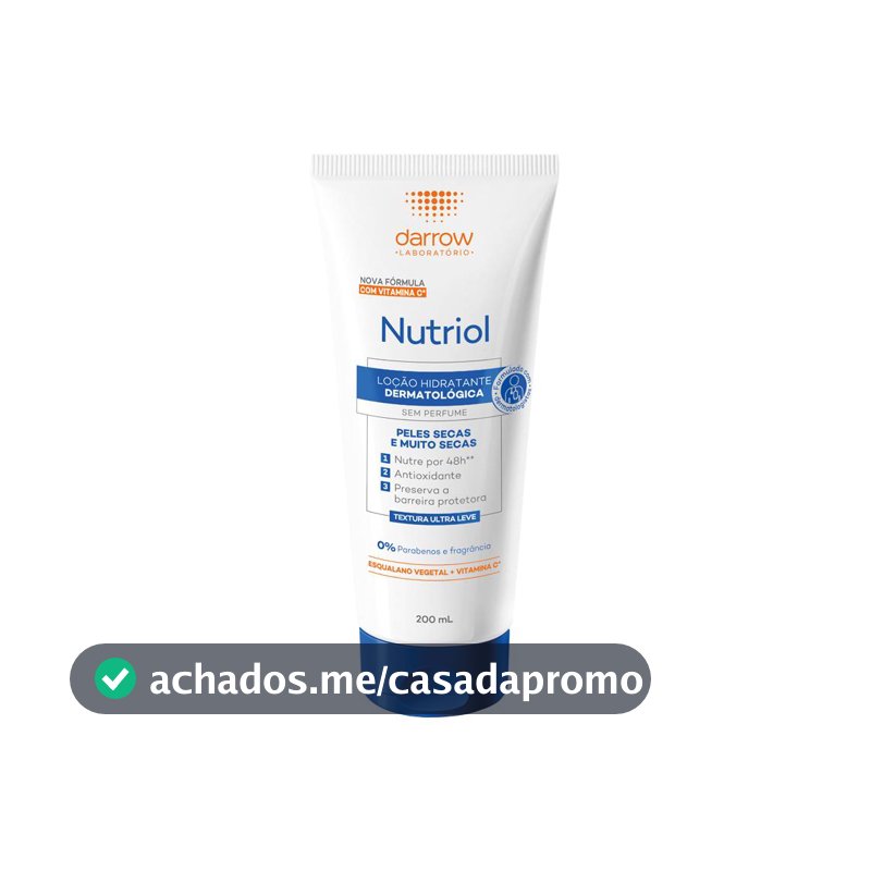 Darrow Nutriol Loção Hidratante Corporal Sem Perfume 200ml