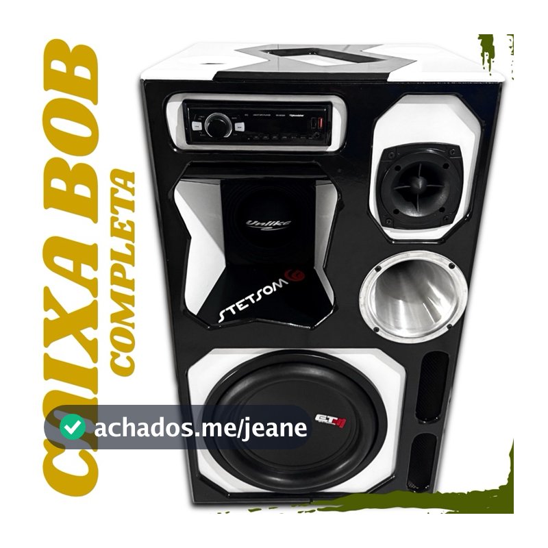 Caixa Bob Residencial Som Automotivo Caixa Completa Bluetooth MP3 Grave de 12 Pol E Médio de 10 Pol