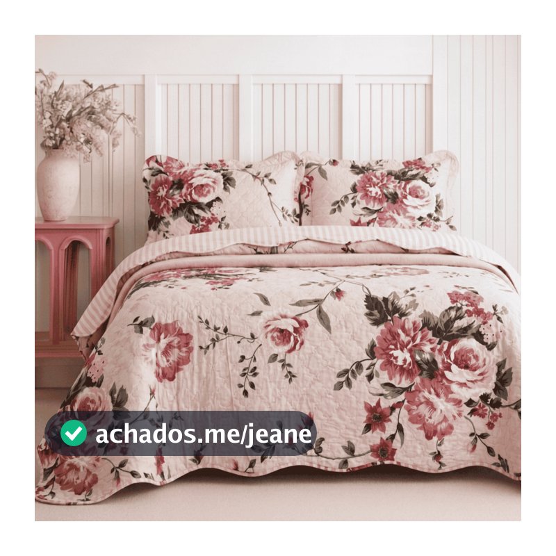 Kit Cobre Leito Colcha Solteiro Casal Queen King Dupla Face Estampada Porta Travesseiro Aba Americana
