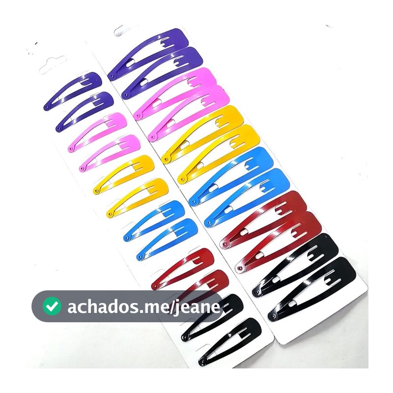 Promoção Kit 12 Presilha Tic Tac Prende Cabelo 3/4.5/6.5cm