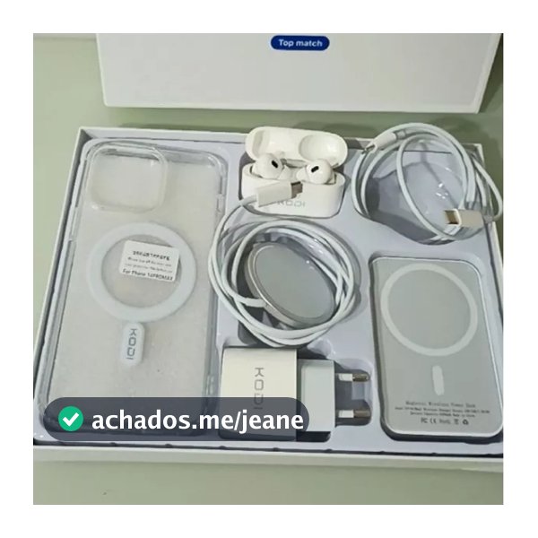 Kit 6 Peças Acessórios de Carregamento para iPhone 15/14/13 – Carregador Compatível com Fones de Ouvido P2