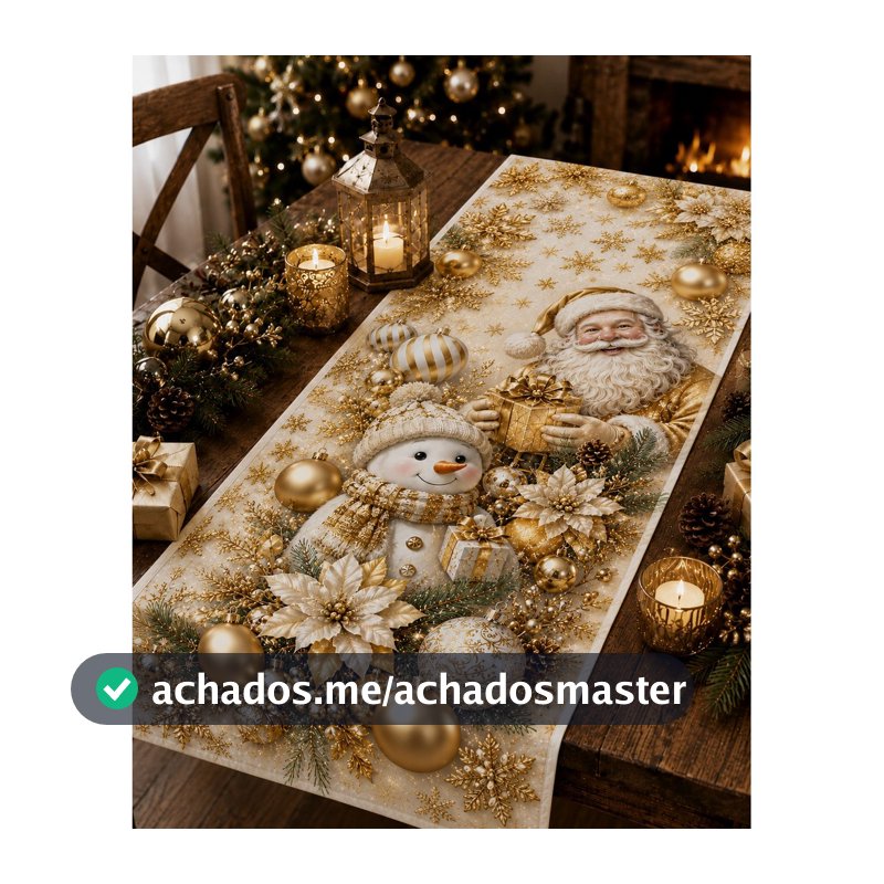 Trilho de Mesa caminho Oxford Premium para Cozinha Decoração estampa NATAL PAPAI NOEL FIM DE ANO FESTA